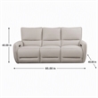 Bowery Hill Beige Leather Power Reclining Sofa with USB Ports and Wood Frame