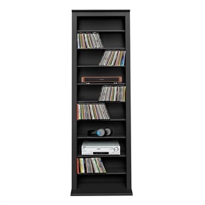 Pemberly Row 53&quot 2-Sided CD DVD Media Spinning Storage Tower in Black