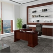 Pemberly Row L-Shape Executive Office Computer Desk in Harvest Cherry