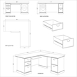 Pemberly Row L-Shape Executive Office Computer Desk in Harvest Cherry