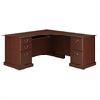 Pemberly Row L-Shape Executive Office Computer Desk in Harvest Cherry