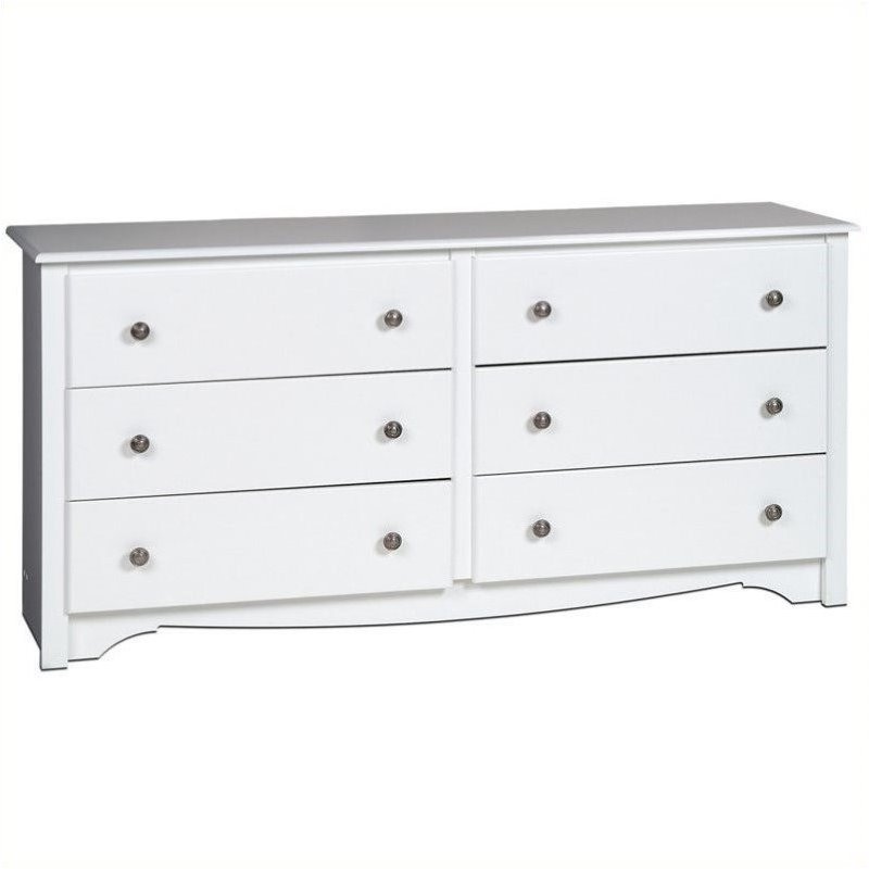 Pemberly Row White 6 Drawer Double Dresser Cymax Business