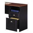 Pemberly Row L-Shaped Wood Computer Desk in Black