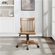 Pemberly Row Traditional Wood Bankers Office Chair in Medium Brown