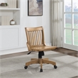 Pemberly Row Traditional Wood Bankers Office Chair in Medium Brown