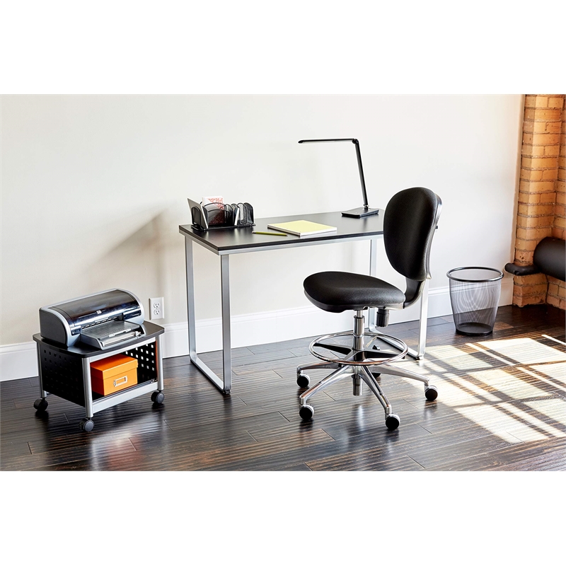 Pemberly Row Extended Height Drafting Chair in Black