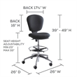 Pemberly Row Extended Height Drafting Chair in Black