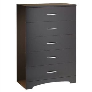 Pemberly Row 5 Drawer Chest in Dark Chocolate Finish