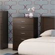 Pemberly Row 5 Drawer Chest in Dark Chocolate Finish