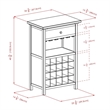 Pemberly Row 20-Bottle Transitional Solid Wood Wine Cabinet in Antique Walnut