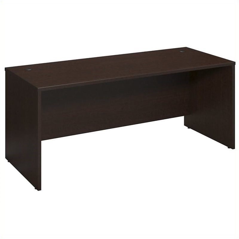 Pemberly Row 72W Desk Shell in Mocha Cherry