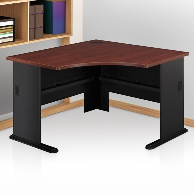 Pemberly Row 48W Corner Desk in Hansen Cherry