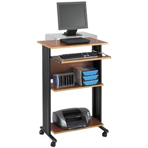 pemberly row standing wood workstation in cherry