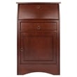 Pemberly Row Transitional Solid Wood Secretary Desk in Antique Walnut