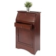 Pemberly Row Transitional Solid Wood Secretary Desk in Antique Walnut
