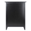 Pemberly Row Transitional Solid Wood End Table with Cabinet in Black
