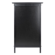 Pemberly Row Transitional Solid Wood End Table with Cabinet in Black
