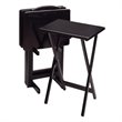 Pemberly Row 5-Piece Transitional Solid Wood TV Table with Stand in Black