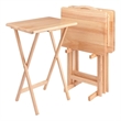 Pemberly Row 5-Piece Transitional Solid Wood TV Table with Stand in Natural