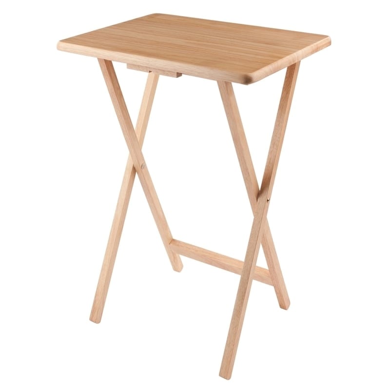 Pemberly Row 5-Piece Transitional Solid Wood TV Table with Stand in Natural