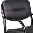 Pemberly Row Leather Guest Chair with Sled Base in Black