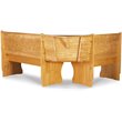 Pemberly Row Kitchen Dining Nook Corner Bench in Natural