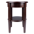 Pemberly Row Round Transitional Solid Wood End Table with Drawer in Walnut