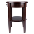 Pemberly Row Round Transitional Solid Wood End Table with Drawer in Walnut
