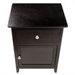 Pemberly Row Transitional Solid Wood Nightstand with Cabinet in Espresso