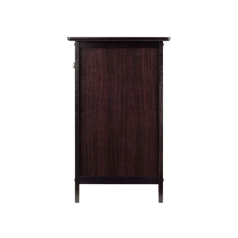 Pemberly Row Transitional Solid Wood Nightstand with Cabinet in Espresso