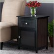 Pemberly Row Transitional Solid Wood Nightstand with Cabinet in Espresso