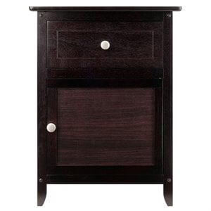 pemberly row wooden accent table nightstand with drawer and cabinet