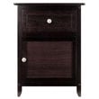 Pemberly Row Transitional Solid Wood Nightstand with Cabinet in Espresso
