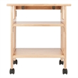 Pemberly Row Portable Foldable Transitional Solid Wood Printer Stand in Natural