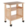Pemberly Row Portable Foldable Transitional Solid Wood Printer Stand in Natural