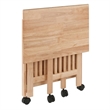 Pemberly Row Portable Foldable Transitional Solid Wood Printer Stand in Natural