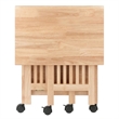 Pemberly Row Portable Foldable Transitional Solid Wood Printer Stand in Natural