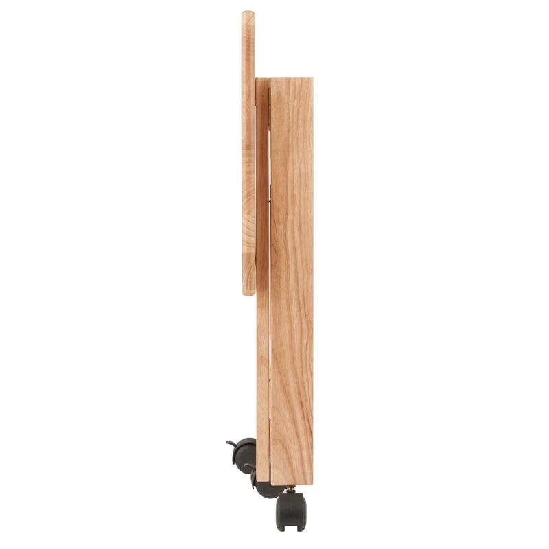 Pemberly Row Portable Foldable Transitional Solid Wood Printer Stand in Natural
