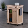Pemberly Row Transitional Solid Wood Butcher Block Kitchen Cart in Natural