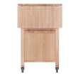 Pemberly Row Solid Wood Butcher Block Kitchen Cart with Drop Leaf in Natural