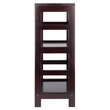 Pemberly Row 2-Tier Transitional Solid Wood Book Shelving Unit in Espresso