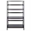 Pemberly Row 3-Section Wide Solid Wood Storage Book Shelf in Espresso