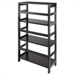 Pemberly Row 3-Section Wide Solid Wood Storage Book Shelf in Espresso
