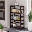 Pemberly Row 3-Section Wide Solid Wood Storage Book Shelf in Espresso