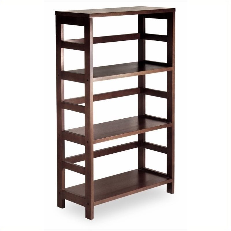 Pemberly Row 3Section Wide Storage Shelf in Espresso Cymax Business