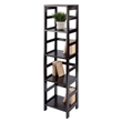 Pemberly Row 4-Section Tall Solid Wood Storage Book Shelf in Espresso