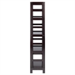 Pemberly Row 4-Section Tall Solid Wood Storage Book Shelf in Espresso