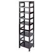 Pemberly Row 4-Section Tall Solid Wood Storage Book Shelf in Espresso