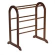 Pemberly Row Solid Wood Quilt Blanket Rack Closet Organizer in Antique Walnut