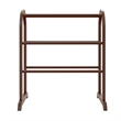 Pemberly Row Solid Wood Quilt Blanket Rack Closet Organizer in Antique Walnut